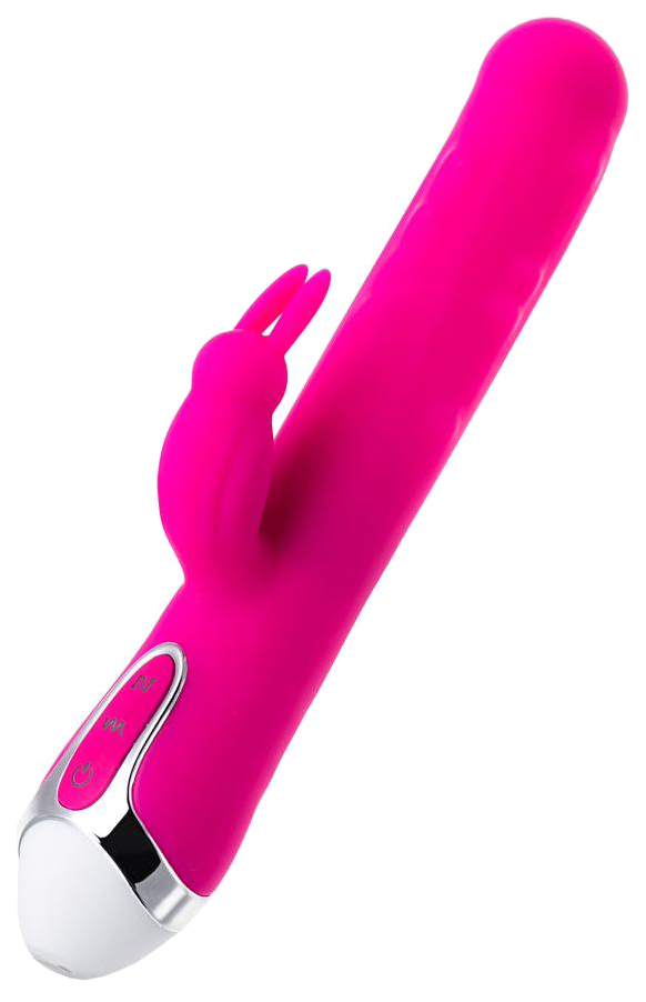 фото Розовый вибратор с клиторальным стимулятором balle 23 см jos