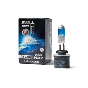 Лампа галогенная AVS ATLAS BOX /5000К/ H27/880 12V.27W (1 шт.)