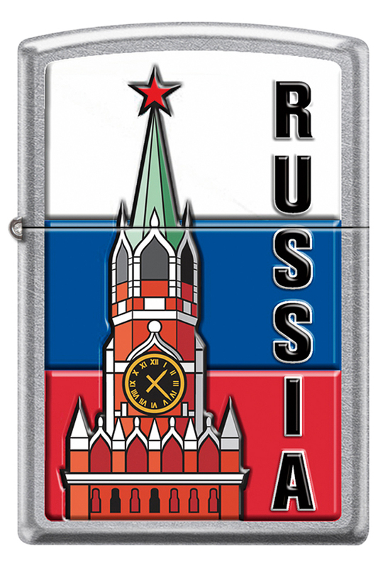 

Бензиновая зажигалка Zippo 207 Kremlin Flag Russia Street Chrome, Серебристый;разноцветный, 207 Kremlin Flag Russia