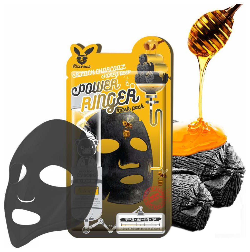 Купить Маска для лица Elizavecca Black Charcoal Honey Deep Power Ringer Mask Pack 23 мл