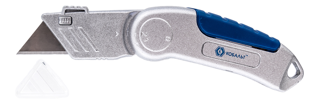 Нож канцелярский КОБАЛЬТ 245-039 рычажно складной заклепочник кобальт