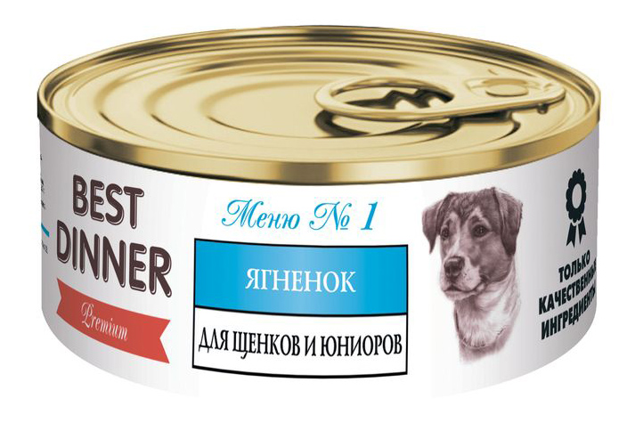 

Консервы для щенков Best Dinner Меню № 1, ягненок, 24шт, 100г, Меню № 1