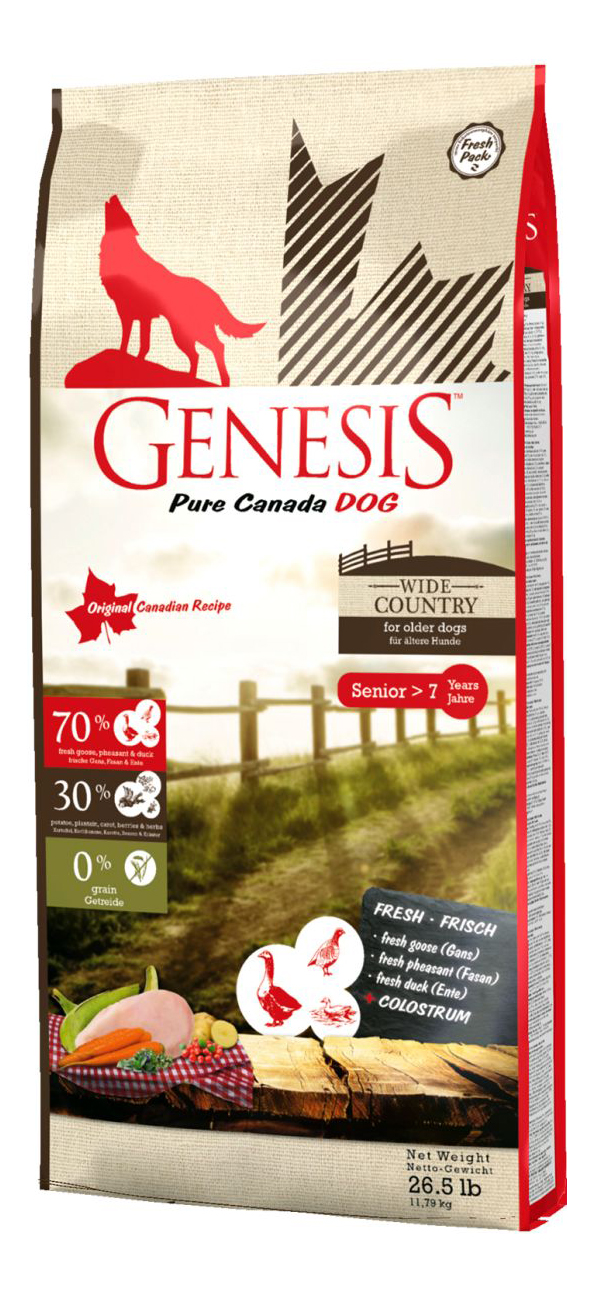 фото Сухой корм для собак genesis pure canada wide country senior, птица, утка, курица, 11.79кг