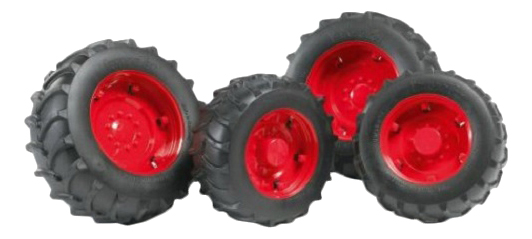 фото Шины для системы сдвоенных колес аксессуары a, с красными дисками, 4 шт. bruder