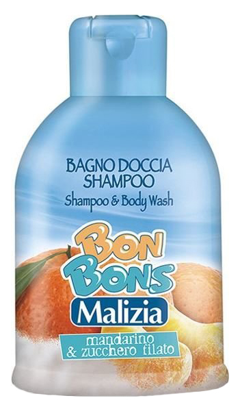 фото Шампунь детский malizia bon bons. mandarin&candy 2 в 1, 500 мл