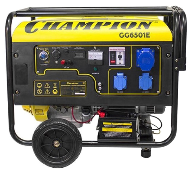 Бензиновый генератор CHAMPION GG6501E+ATS бензиновый измельчитель шредер champion sc6448