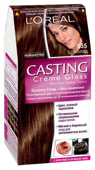 Краска для волос L'Oreal Paris Casting creme gloss 535 Шоколад 180 мл loreal paris casting creme gloss крем краска для волос оттенок шоколад 180 мл