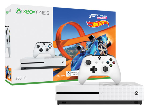 фото Игровая приставка microsoft xbox one s 500gb white + forza horizon 3 + dlc