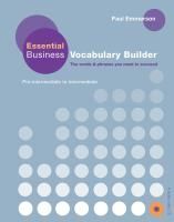 

Essential Business Vocabulary Builder