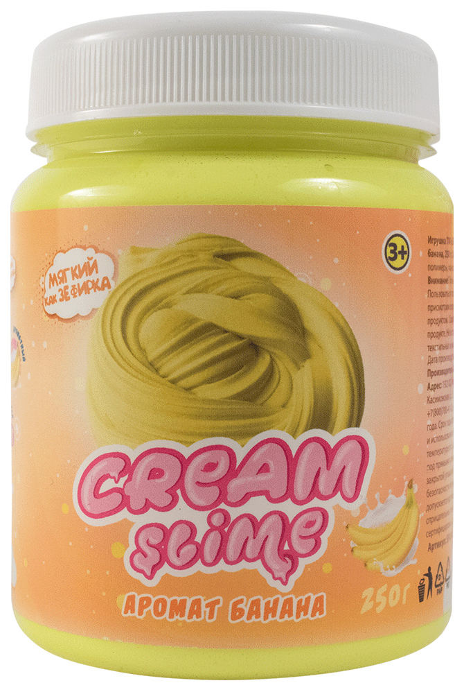 

Игрушка "Cream-slime", с ароматом банана (450 грамм), Желтый