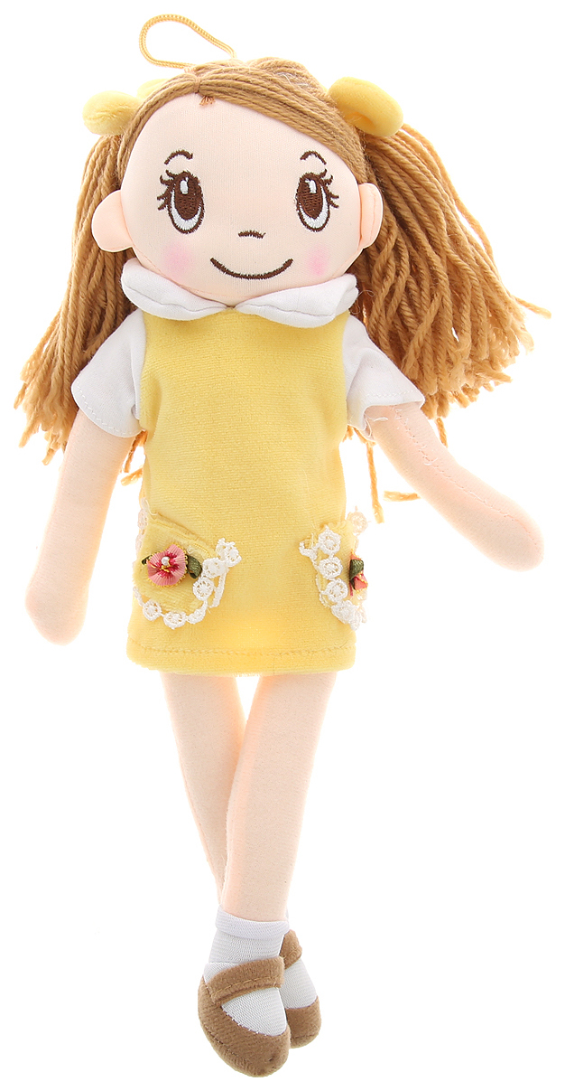 фото Кукла мягконабивная, 30 см (в желтом платье) abtoys