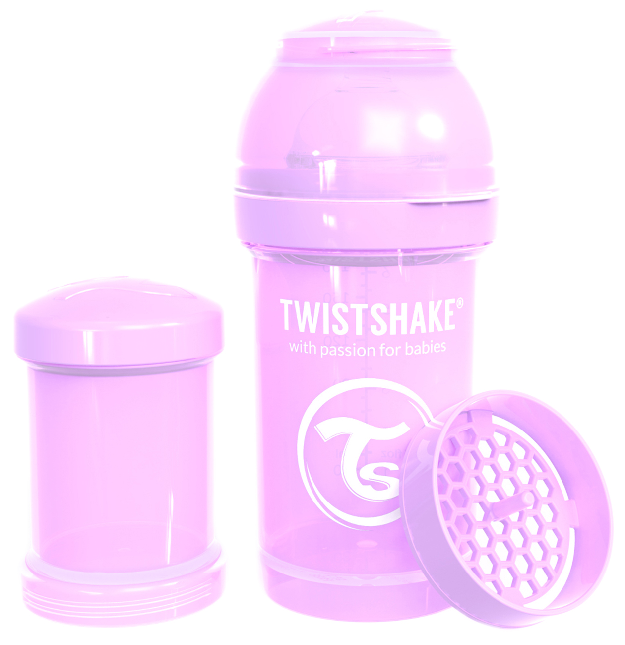 фото Антиколиковая бутылочка twistshake для кормления фиолетовый pastel purple 180 мл