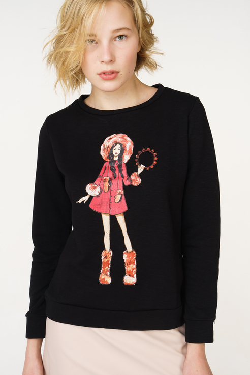

Свитшот женский Fashion. Love. Story. 17FL0003 черный 46 RU, 17FL0003