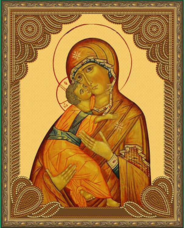 

Алмазная вышивка Molly Владимирская Божия матерь, 40x50 см, Владимирская Божия матерь