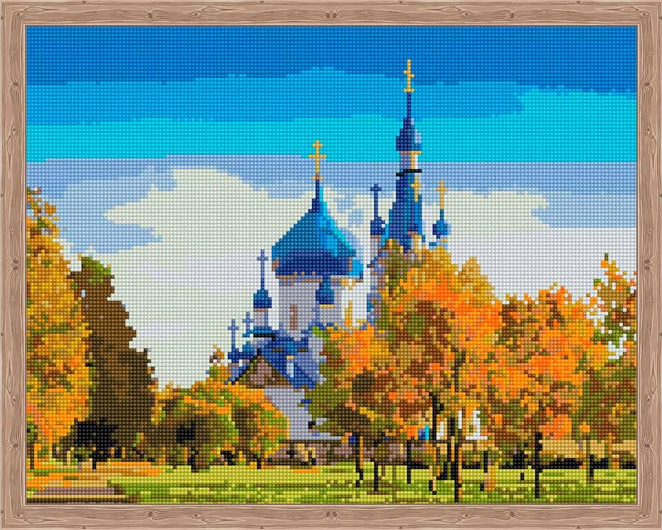 

Алмазная вышивка Цветной Синие купола, 40x50 см, Синие купола