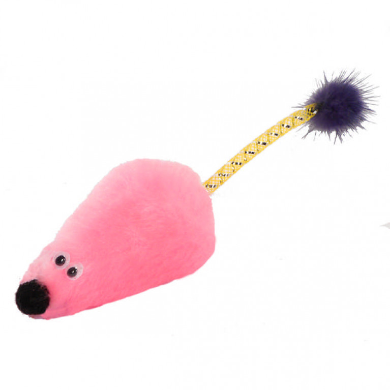 фото Мягкая игрушка для кошек gosi мышь с мятой, розовый, 6 см