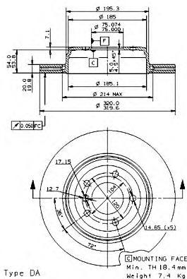 фото Тормозной диск brembo 09942511