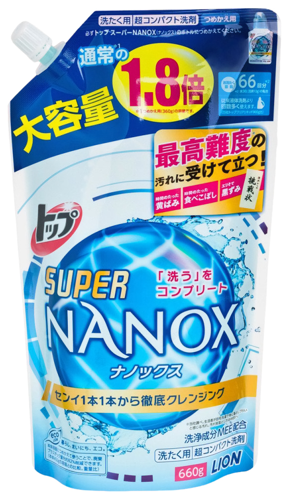 фото Средство для стирки lion top super nanox запасной блок 660 мл