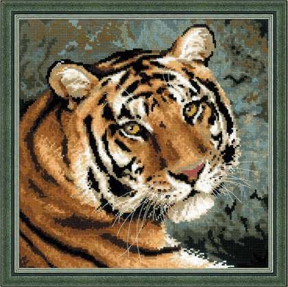 фото Набор для вышивания арт.сс-1282 "амурский тигр" 40x40 см риолис