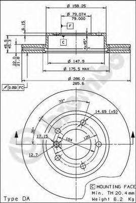 фото Тормозной диск brembo 09539031