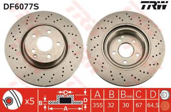 фото Тормозной диск trw/lucas df6077s