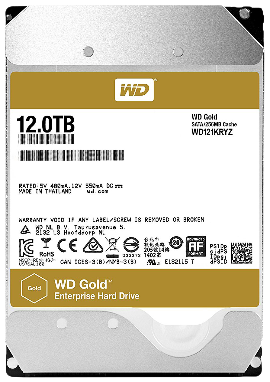 фото Внутренний жесткий диск western digital gold 12tb (wd121kryz)