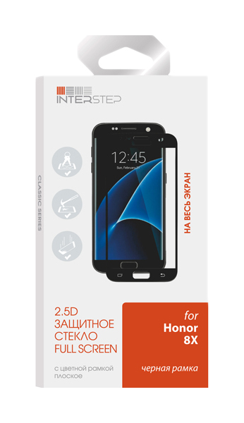 

Защитное стекло InterStep для Honor Honor 8x Black, для Honor 8X, черная рамка (IS-TG-HONO8XFSB-000B202)