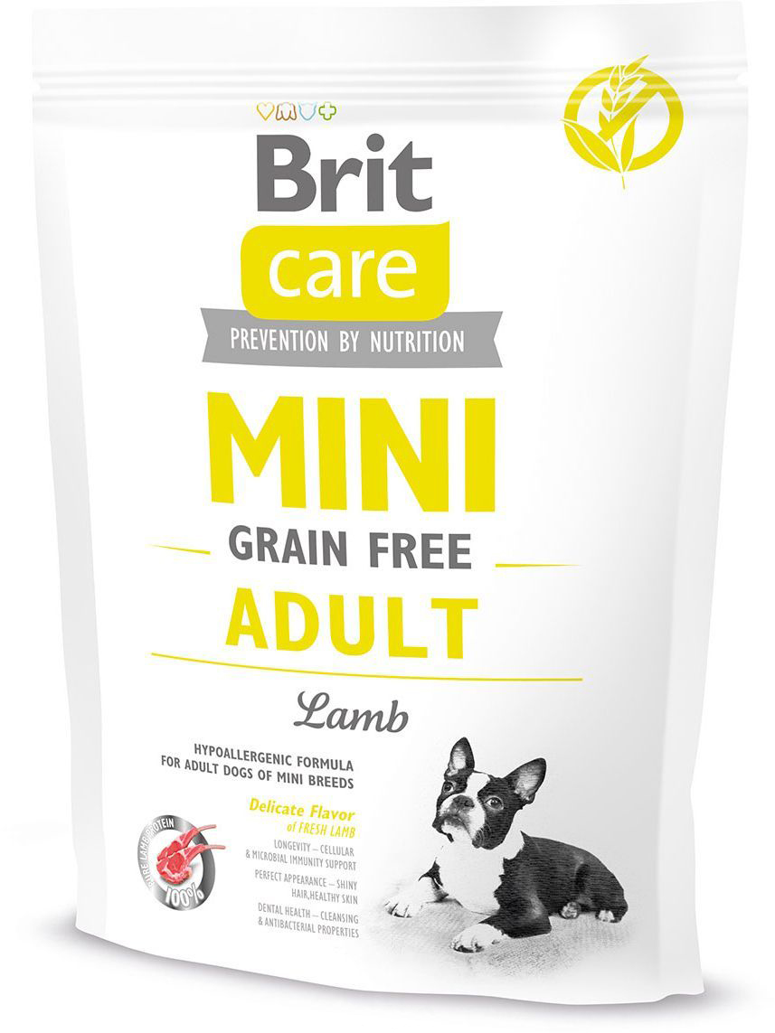 фото Сухой корм для собак brit care mini grain free adult, для мелких пород, ягненок, 0,4кг