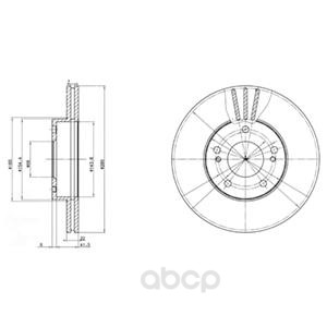 фото Тормозной диск delphi передний для nissan maxima (30) 3.0 88-94, (32) 2.0 95-97 bg2682