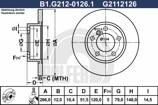 фото Тормозной диск galfer b1.g212-0126.1