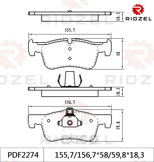

Комплект тормозных колодок RIDZEL PDF2274