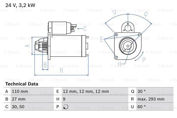 

Стартер BOSCH 0 986 011 280
