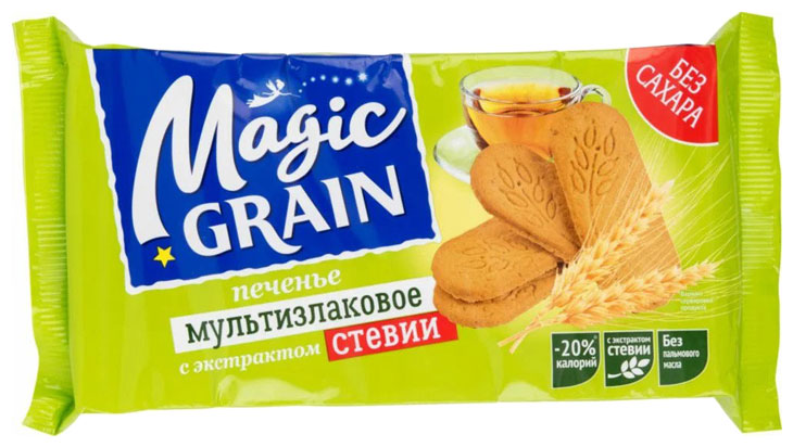 фото Печенье мультизлаковое magic grain с экстрактом стевии 150 г