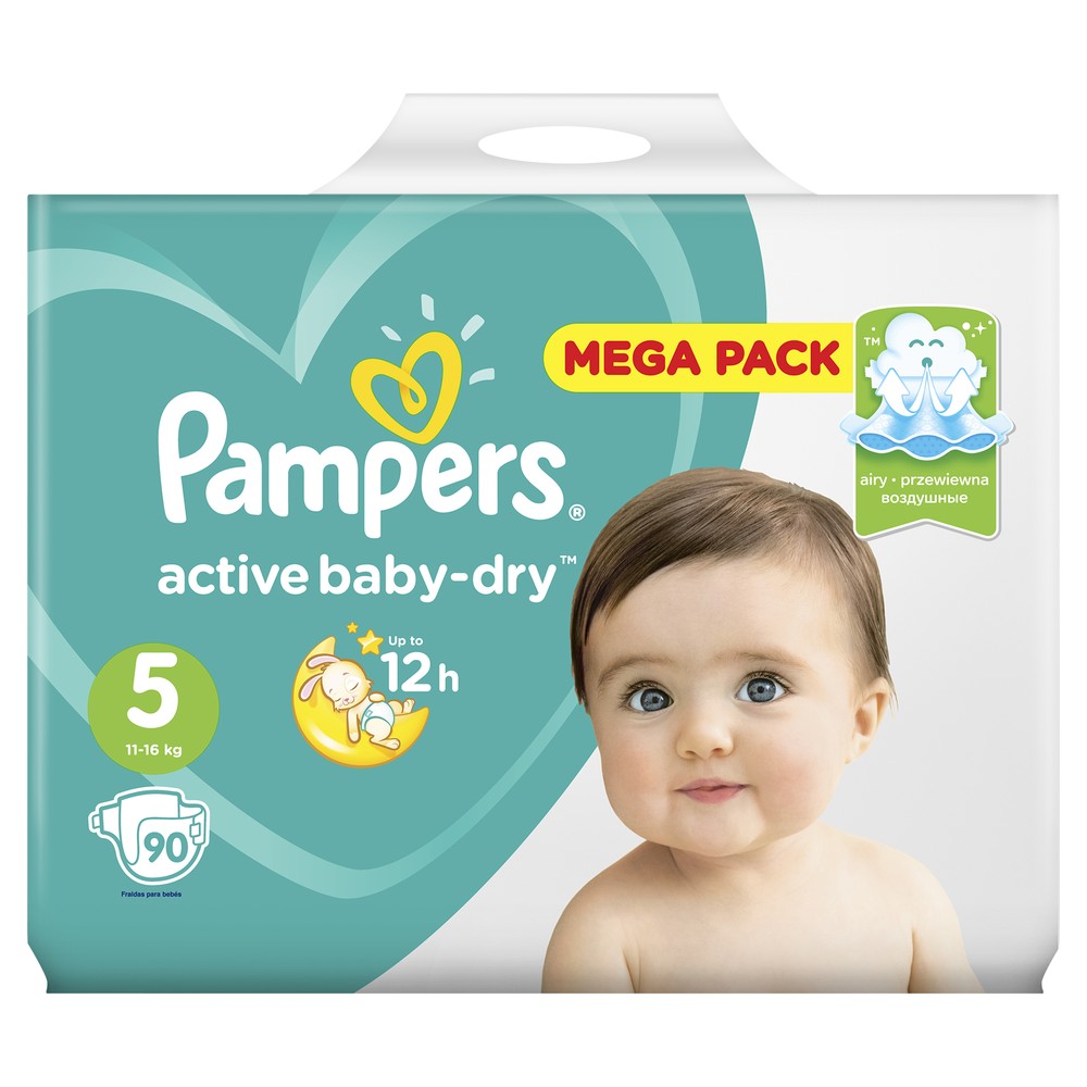 фото Подгузники pampers active baby-dry junior 11-16 кг 90 шт.