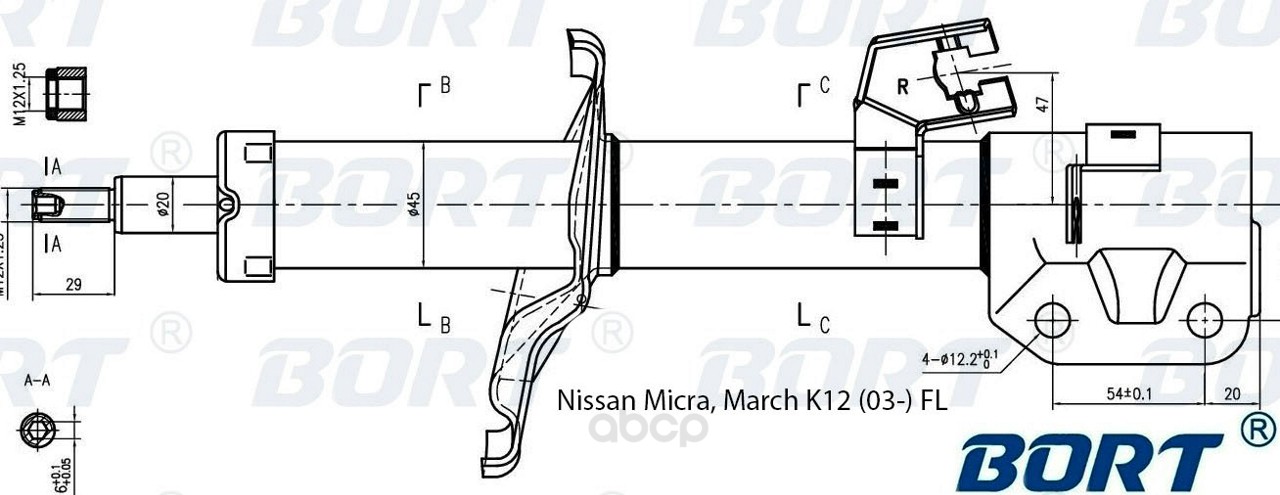 Амортизатор подвески BORT G22045188L