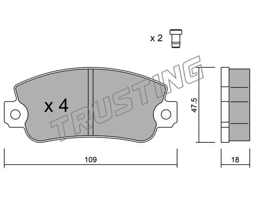 

Тормозные колодки TRUSTING дисковые 0351