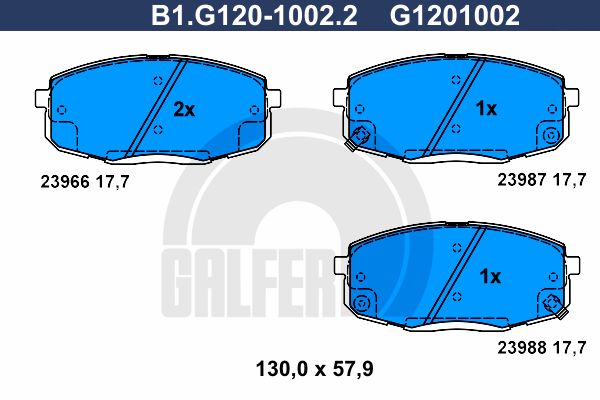 

Тормозные колодки GALFER дисковые B1G12010022