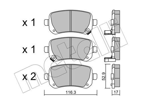 фото Комплект тормозных дисковых колодок metelli 22-0864-0