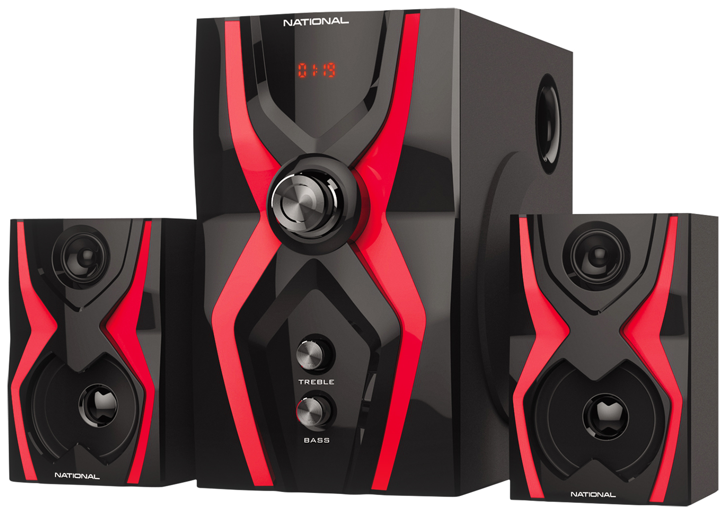 фото Колонки компьютерные national nas-1260 black/red