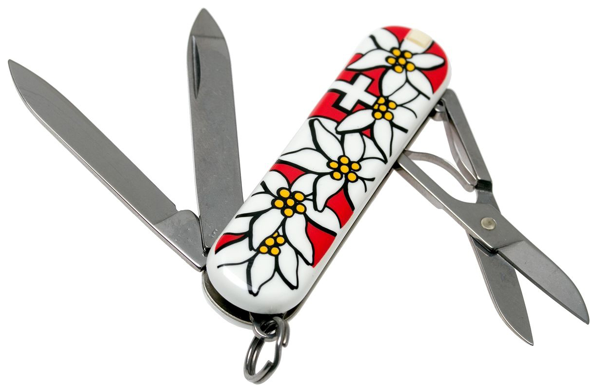 фото Мультитул нож-брелок victorinox classic edelweiss 7 функций белый