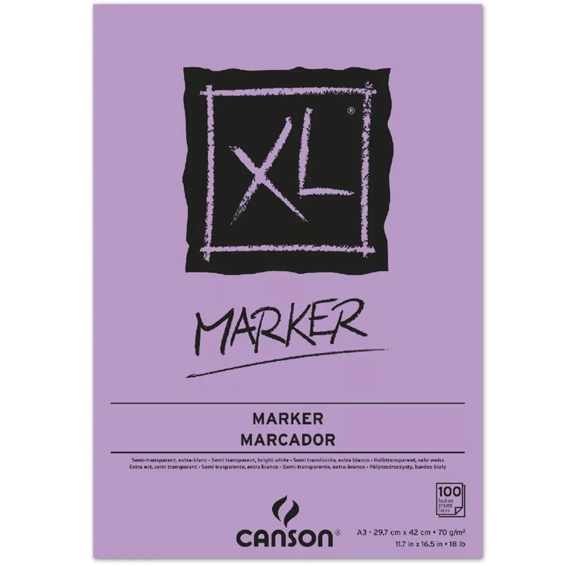 фото Альбом для маркера canson xl marker, 70г/м2, 29.7х42см, гладкая, склейка 100 листов