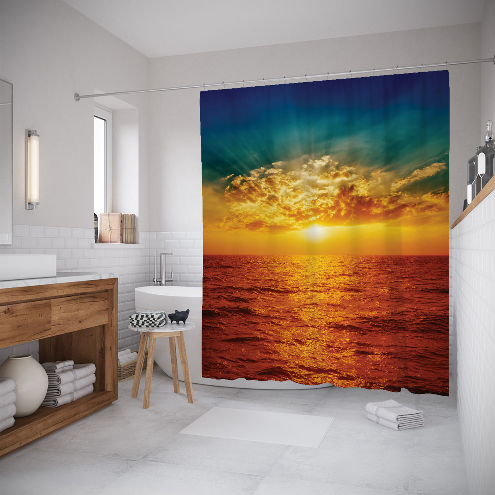 

Штора для ванной JoyArty «Солнце греет душу» 180x200, Оранжевый