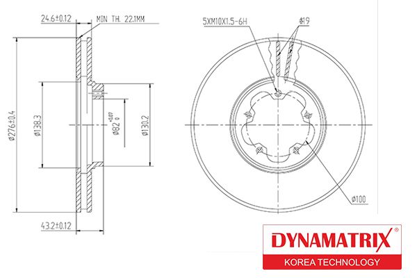

Тормозной диск DYNAMATRIX DBD1113