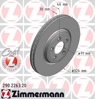 фото Тормозной диск zimmermann 290.2263.20