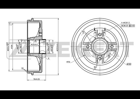 

Тормозной барабан ZEKKERT BS-5110