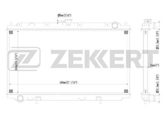 Радиатор охлаждения двигателя ZEKKERT MK-1097