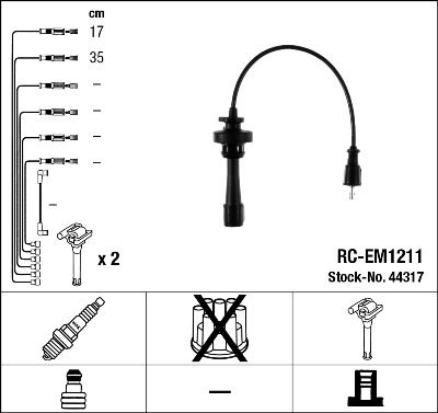 

Комплект проводов зажигания NGK 44317