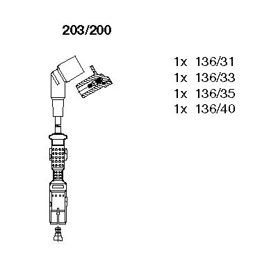 

Комплект проводов зажигания BREMI 203/200