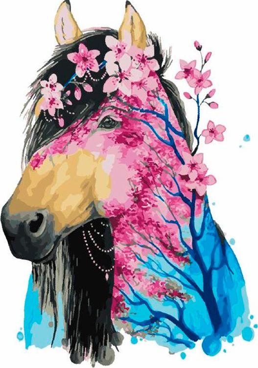 

Картина по номерам Paintboy Цветная лошадка, 40x50 см, Цветная лошадка
