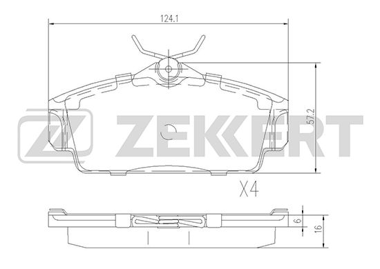 фото Комплект тормозных колодок, дисковый тормоз zekkert bs-2313